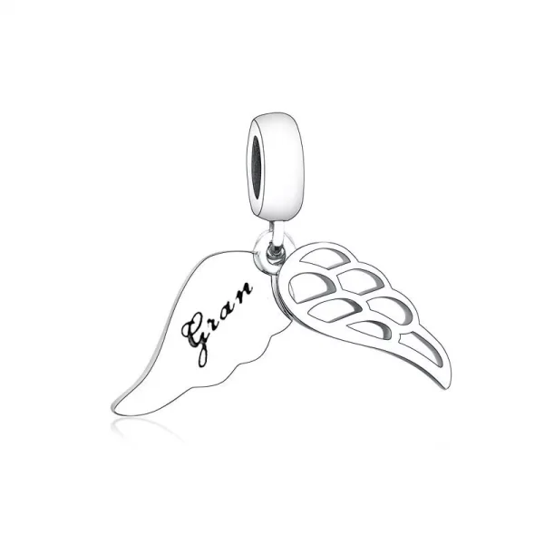 Gran Angel Wings Charm – 925 Sterling Silver Memorial Pendant