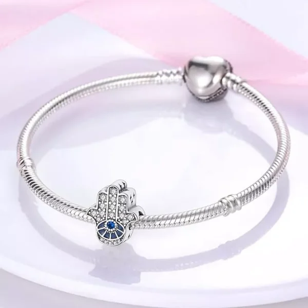 Hamsa Hand Charm – S925 Sterling Silver Spiritual Protection Pendant - Image 2