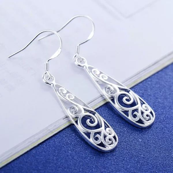 Silver Waterdrop Earrings – S925 Sterling Silver Elegant Drop Earrings - Image 4