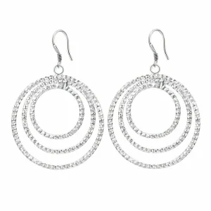 Three Circle Big Earrings – Bold S925 Sterling Silver Statement Jewelry