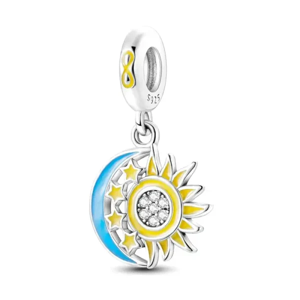 Celestial Sun & Moon Charm – Sterling Silver Cosmic Balance Pendant